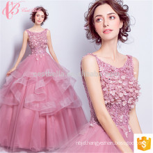 marine flower girl long trains puffy pink ball gown evening dresses